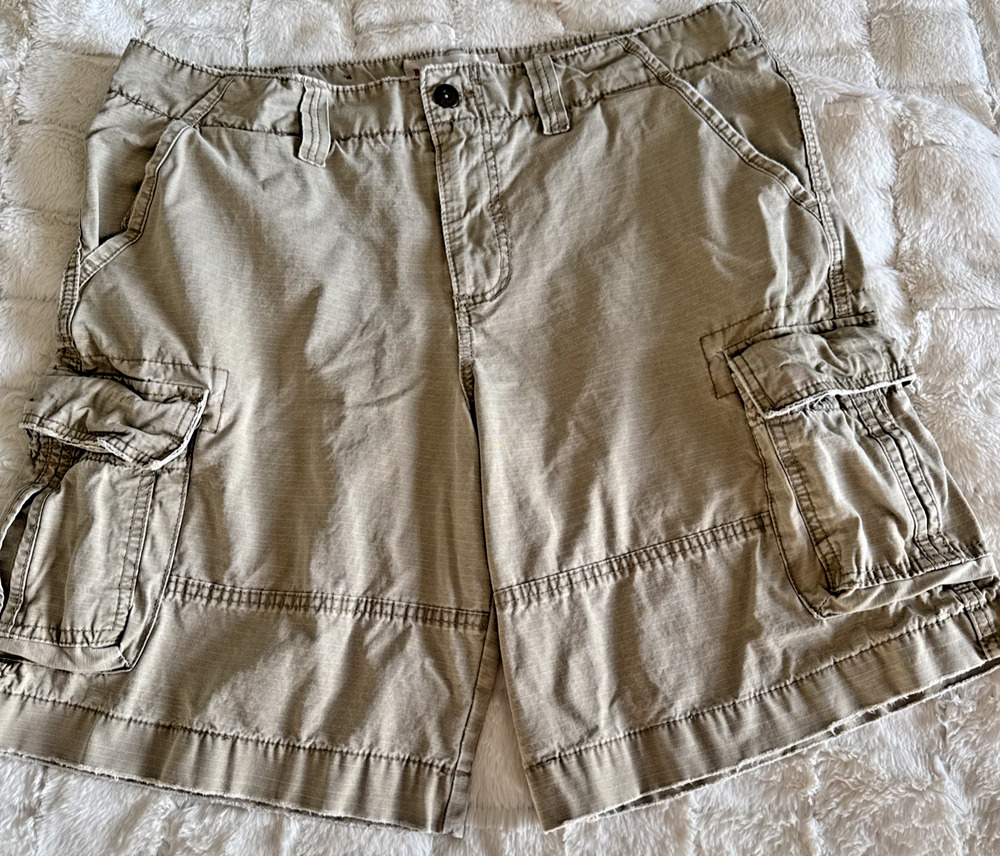 Mossimo Mens 38 Faded Tan Skater Cargo Shorts Vintage Y2K ERA Grunge